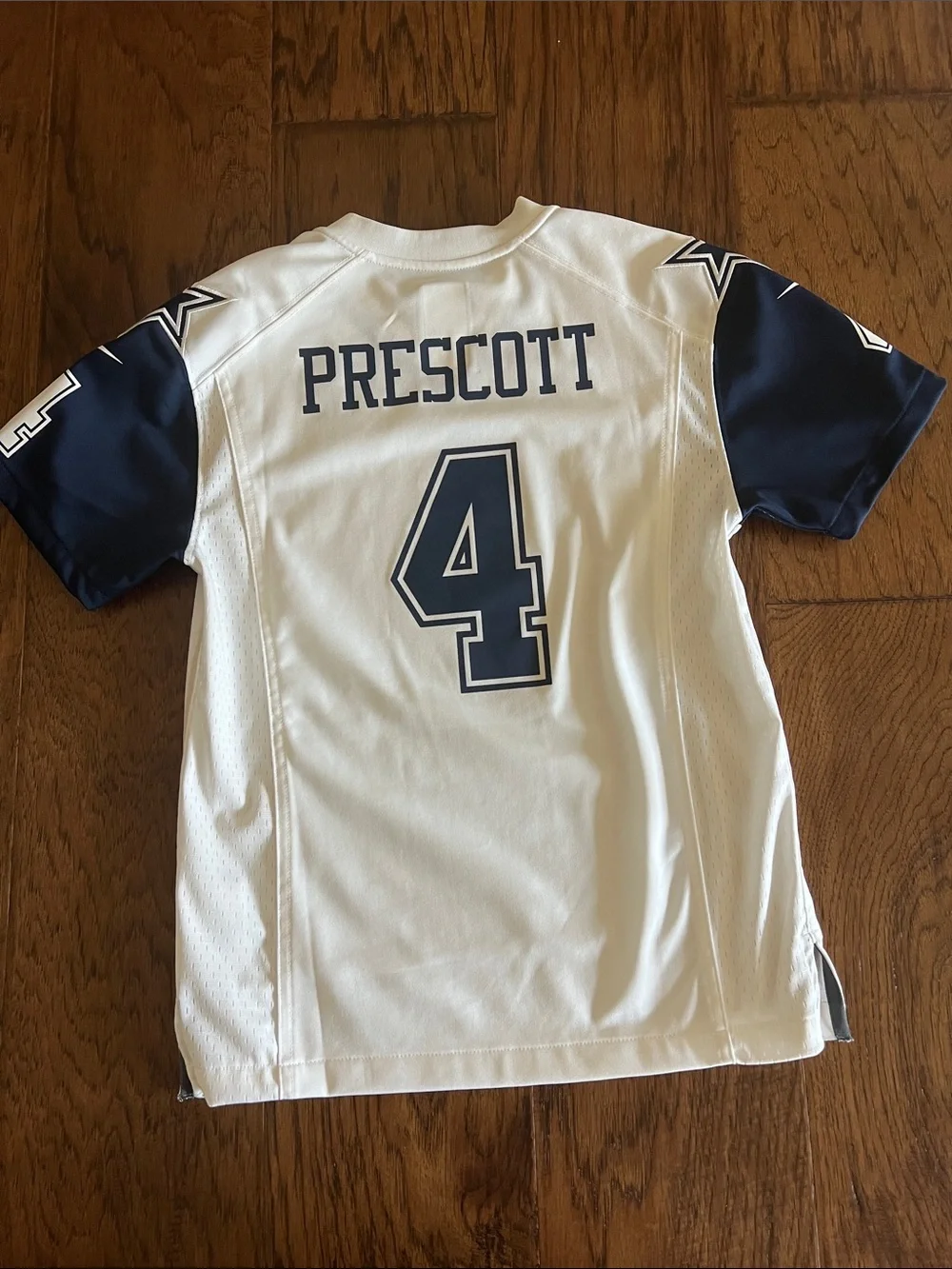 Nike White & Navy Dallas Cowboys #4 Prescott Football Jersey